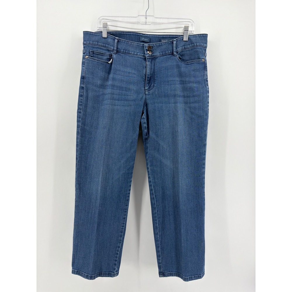 J. Jill Womens 14P Blue Brighton Straight Leg Jeans Medium Wash Stretch Denim